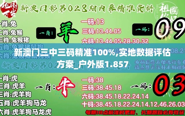 新澳门三中三码精准100%,实地数据评估方案_户外版1.857