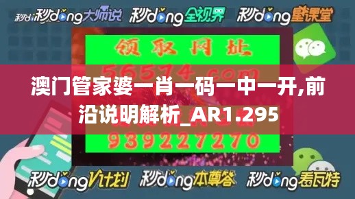 澳门管家婆一肖一码一中一开,前沿说明解析_AR1.295