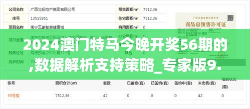 2024澳门特马今晚开奖56期的,数据解析支持策略_专家版9.610