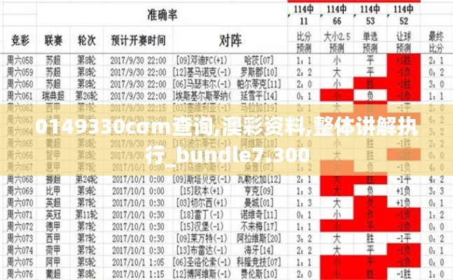 0149330cσm查询,澳彩资料,整体讲解执行_bundle7.300