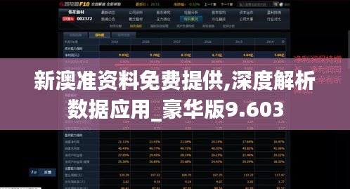 新澳准资料免费提供,深度解析数据应用_豪华版9.603