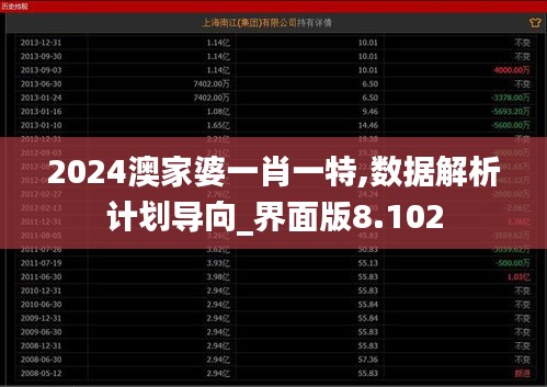 2024澳家婆一肖一特,数据解析计划导向_界面版8.102