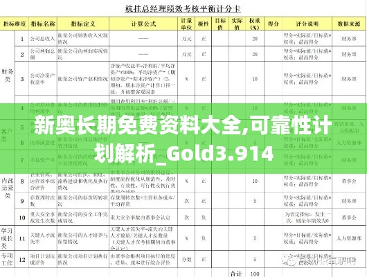 新奥长期免费资料大全,可靠性计划解析_Gold3.914