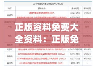 正版资料免费大全资料：正版免费资料，知识的公平交易平台