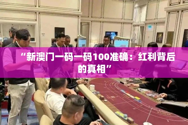 “新澳门一码一码100准确：红利背后的真相”