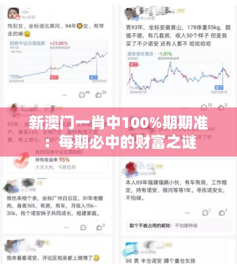 新澳门一肖中100%期期准：每期必中的财富之谜