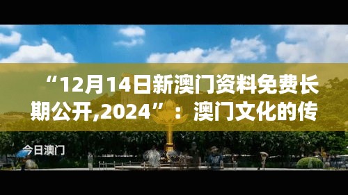 “12月14日新澳门资料免费长期公开,2024”：澳门文化的传承与发扬，资料的力量