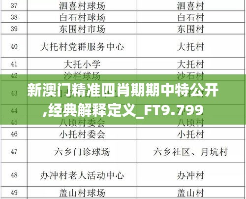 新澳门精准四肖期期中特公开,经典解释定义_FT9.799