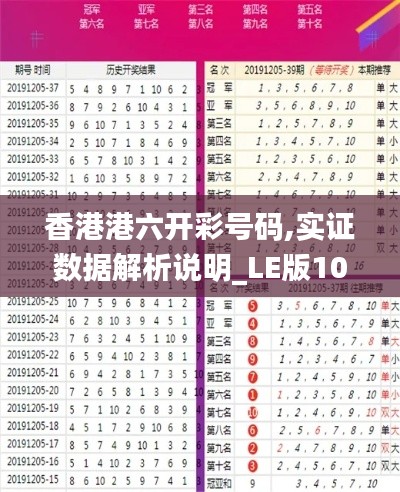 香港港六开彩号码,实证数据解析说明_LE版10.858