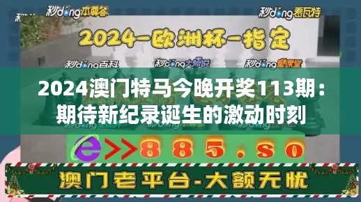 2024澳门特马今晚开奖113期：期待新纪录诞生的激动时刻