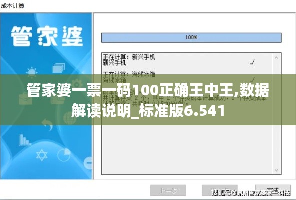 管家婆一票一码100正确王中王,数据解读说明_标准版6.541