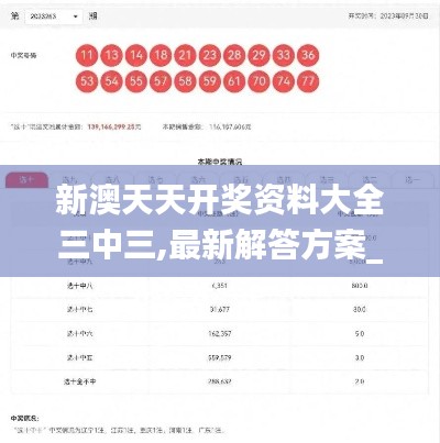 新澳天天开奖资料大全三中三,最新解答方案_Windows14.831