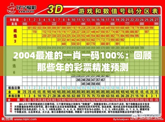 2004最准的一肖一码100%：回顾那些年的彩票精准预测