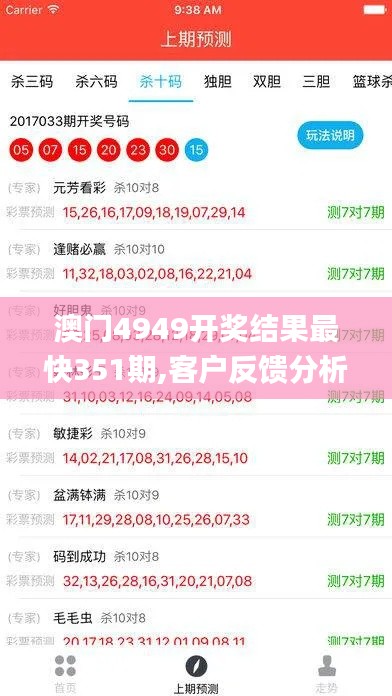 澳门4949开奖结果最快351期,客户反馈分析落实_安卓款2.129