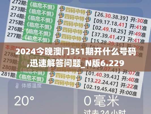 2024今晚澳门351期开什么号码,迅速解答问题_N版6.229