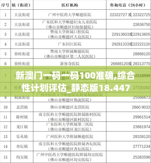 新澳门一码一码100准确,综合性计划评估_静态版18.447